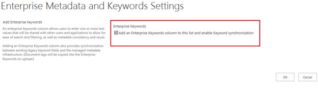 Add an Enterprise Keyword Column